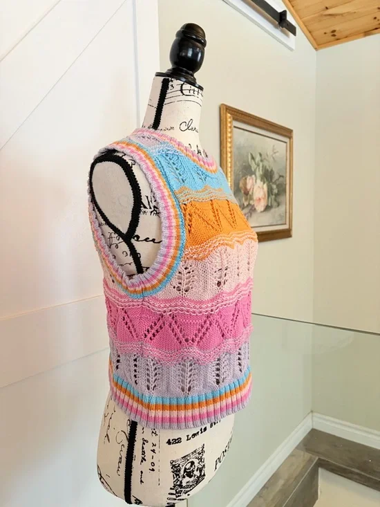 Zara Colorful Striped Knit Top - Picture 2 of 7